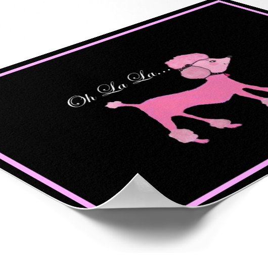 Poster de caniche rose (Coin)