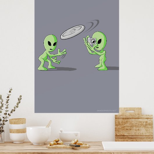Poster de canulars Frisbee UFO Aliens (Cuisine)