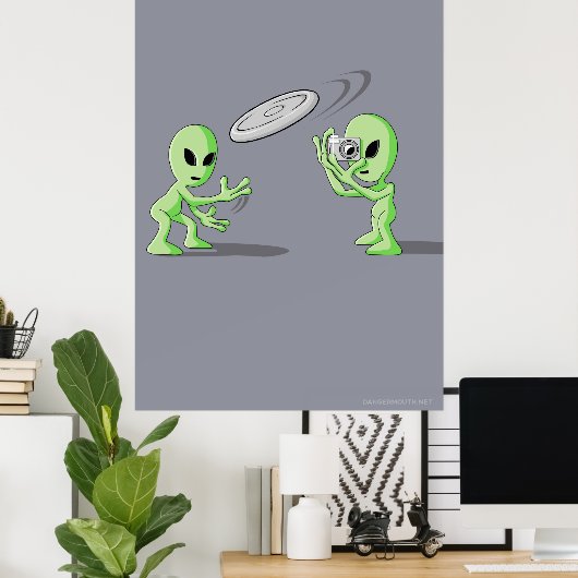Poster de canulars Frisbee UFO Aliens (Bureau à domicile)