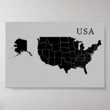 Poster de carte personnalisable États-Unis d'Améri