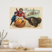 Poster de carte Vintage Thanksgiving (Cuisine)