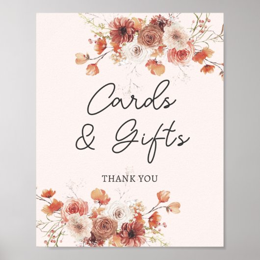 Poster de cartes et cadeaux floraux Boho Fall (Devant)