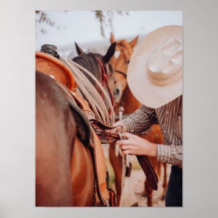 Poster de Casquette de Cheval Paille Brown