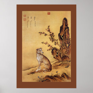 Poster ~ de Castiglione de ~Giuseppe de ~Greyhound de 斑锦彪