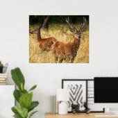 Poster de cerfs (Bureau à domicile)