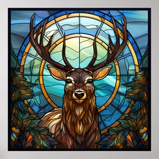 Poster de cerfs en verre (Devant)