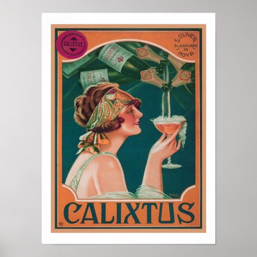 Poster de Champagne Calixtus vintage (Devant)