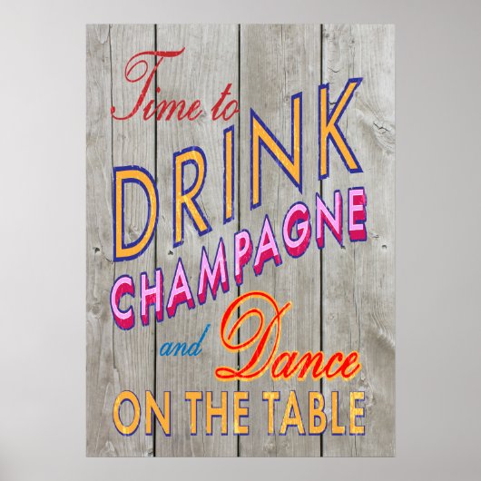 Poster de champagne Rustique pour boire (Devant)