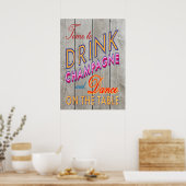 Poster de champagne Rustique pour boire (Cuisine)