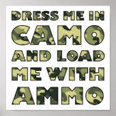 Poster de chasse amusant Camo et Ammo (Devant)