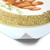 Poster de chasse au Baby shower bleu blanc (Coin)