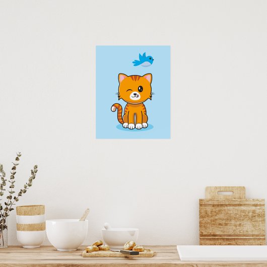 Poster de chat à espiègle (16x20) (Cuisine)