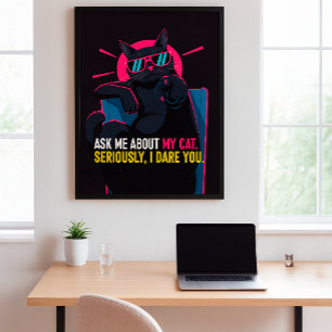 Poster de chat amusant - Me questionner sur My Cat