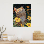 Poster de chat Anime - Illustration de chat mignon (Cuisine)