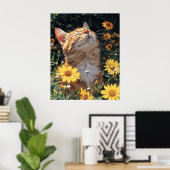 Poster de chat Anime - Illustration de chat mignon (Bureau à domicile)