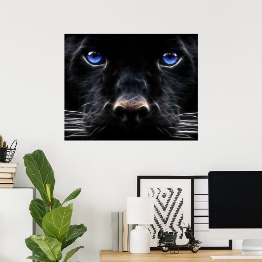 Poster de chat bleu mystique (Bureau à domicile)