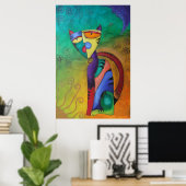 Poster de chat céleste (Bureau à domicile)