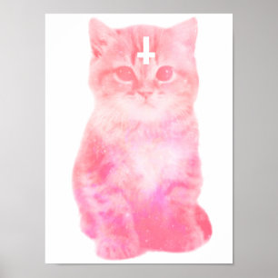 Poster de chat Cross Pastel inversé