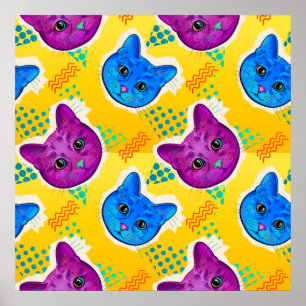 Poster de chat Cute Pop Art