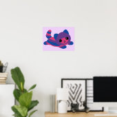 Poster de chat de la fierté bisexuelle (Bureau à domicile)