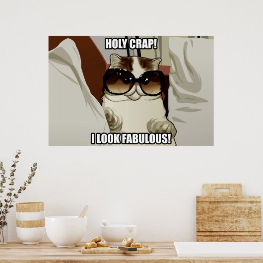 Poster de chat de lunettes fabuleuses (pt. 2) (Cuisine)