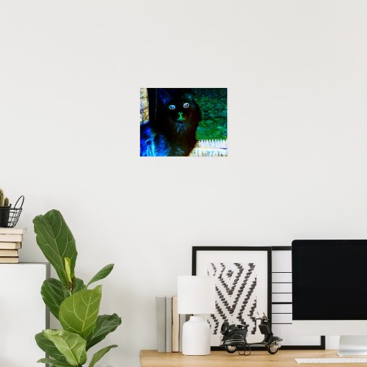 Poster de chat éffrayant (Bureau à domicile)