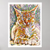 Poster de chat en mosaïque (Devant)