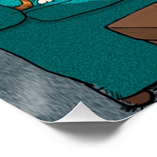 Poster de chat et de chien effrayé (Coin)