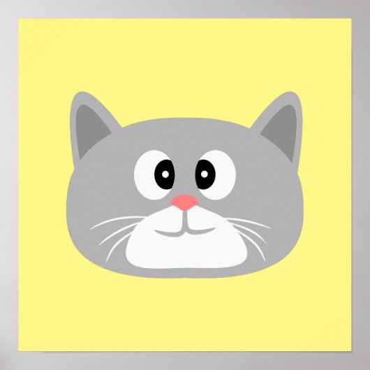 Poster de chat gris (Devant)