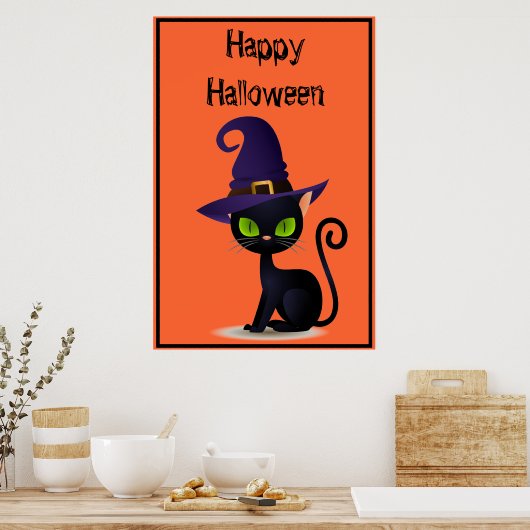 Poster de chat Halloween (Cuisine)