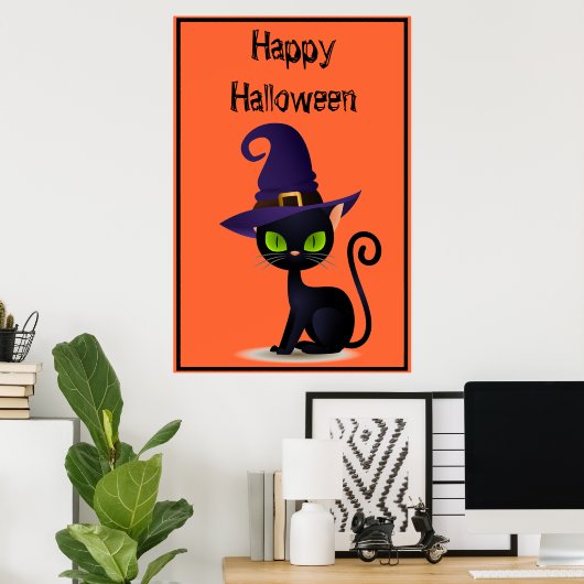 Poster de chat Halloween (Bureau à domicile)