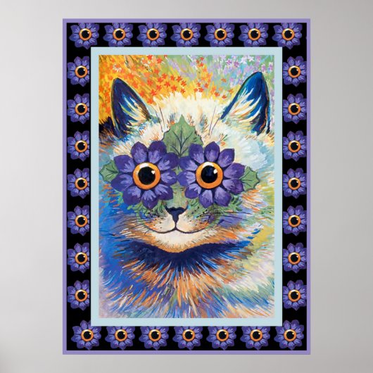 Poster de chat hippy vintage (Devant)