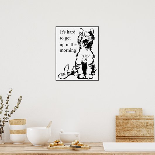 Poster De Chat Jaune Cadeau Pour Les Gens Fatigués (Cuisine)