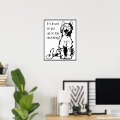 Poster De Chat Jaune Cadeau Pour Les Gens Fatigués (Bureau à domicile)