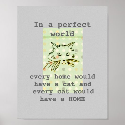 poster de chat kitty mignon avec citation texte (Devant)