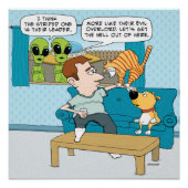 Poster de chat malin drôle (Devant)