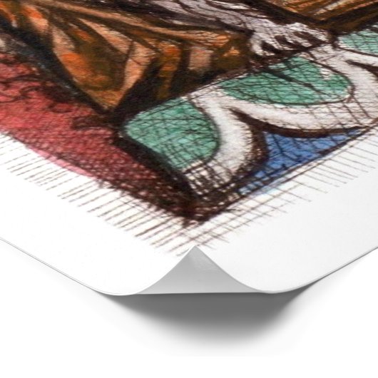 Poster de chat Maneki Neko - Chat Bouddha (Coin)