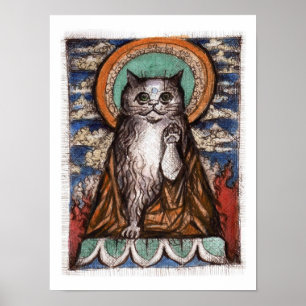 Poster de chat Maneki Neko - Chat Bouddha