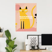 Poster de chat mignon et amusant avec une citation (Bureau à domicile)