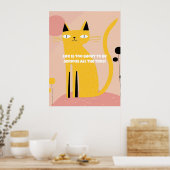 Poster de chat mignon et amusant avec une citation (Cuisine)