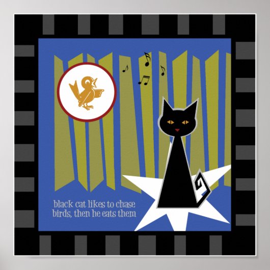 Poster de chat noir (Devant)