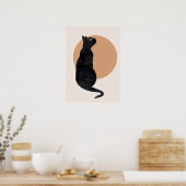 Poster de chat noir et soleil jaune (Cuisine)