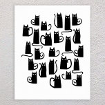 Poster de chat noir mignon<br><div class="desc">Joli petit chat noir. Art original de Nic Squirrell.</div>