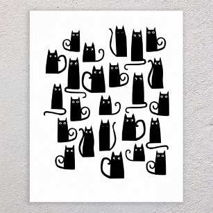 Poster de chat noir mignon
