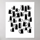 Poster de chat noir mignon (Devant)
