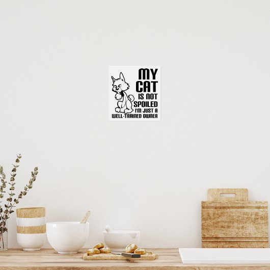 Poster de chat pas gâté drôle (Cuisine)