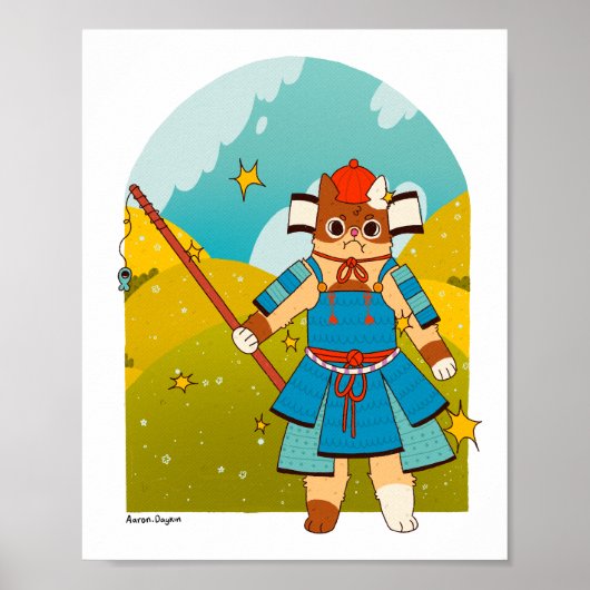 Poster de chat Samurai (Devant)