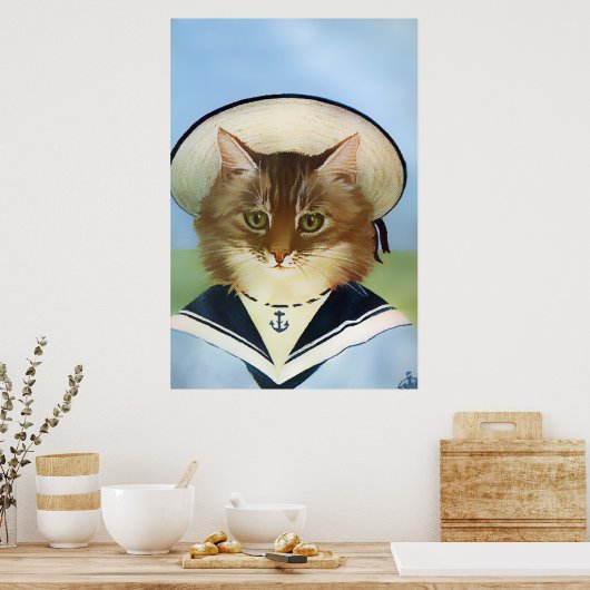 Poster de chat vintage (Cuisine)