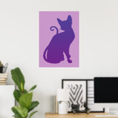 Poster de chat violet (Bureau à domicile)