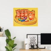 Poster de chatons mignon avec design 4 chatons (Bureau à domicile)